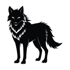 Wolf icon logo black silhouette vector illustration
