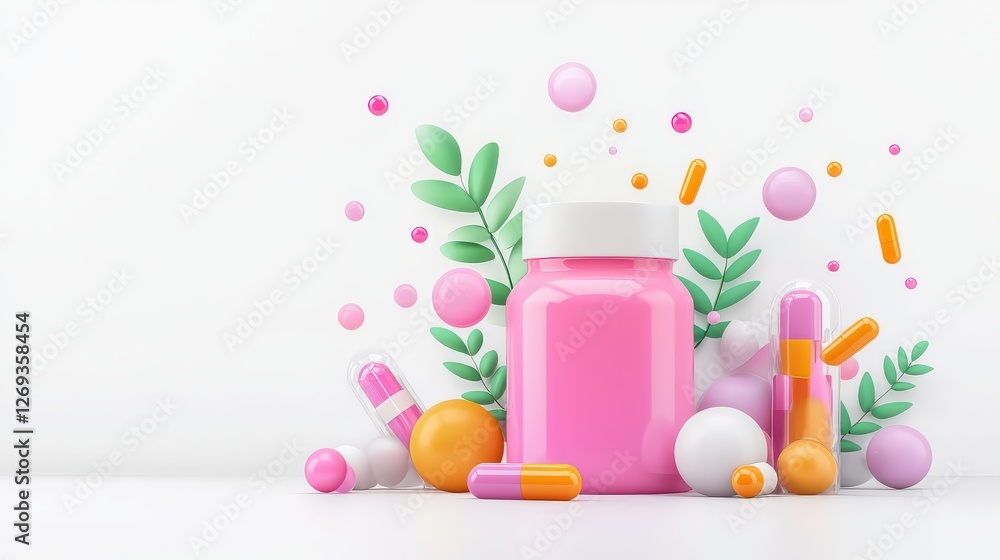 Poster 3d rendering of minimalist product packaging with simple design elements and a smooth gradient effec