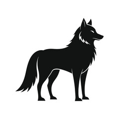 Wolf icon logo black silhouette vector illustration