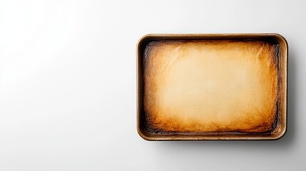 Baked Loaf Pan with Golden Edges on Clean Background Mockup Template