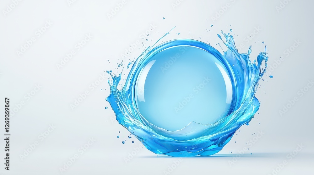 Aufkleber a 3d minimal gradient design featuring a blue circle with communication dialogue points and a speech