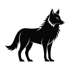 Fototapeta premium Wolf icon logo black silhouette vector illustration