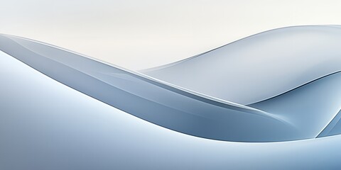 Abstract Blue and White Wave Background Smooth Flowing Lines Modern Design Elegant Curves Digital