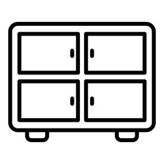 Lockers Vector Line Icon Design