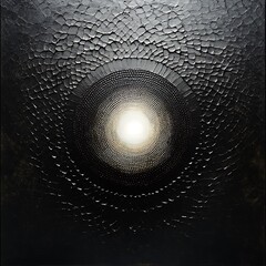 Cosmic Mandala Black Textured Radiance