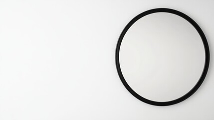 Fototapeta premium Mirror Reflection on Simplistic White Canvas with Expansive Copy Space