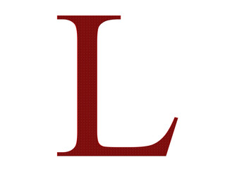 English Words With Capital English Letter Or Uppercase in Red Color Isolated On White Background.. This English Text Used For Education Purpose. English Language Text L English Language Alphabet L