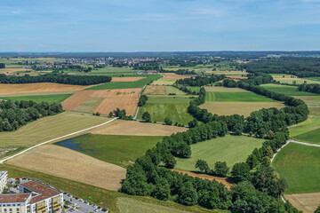 Ausblick auf das Tal der Abens rund um den Kurort Bad Gögging in Niederbayern