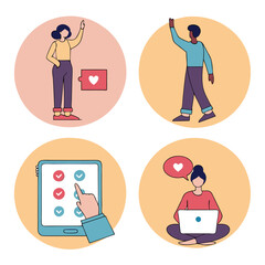 Five Unique Illustrations: Abstract Art Set, Versatile Designs image vector images modern visual    