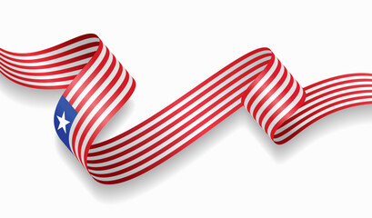 Liberian flag wavy abstract background. Vector illustration.