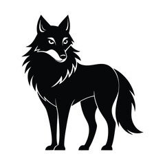 Obraz premium Wolf icon logo black silhouette vector illustration