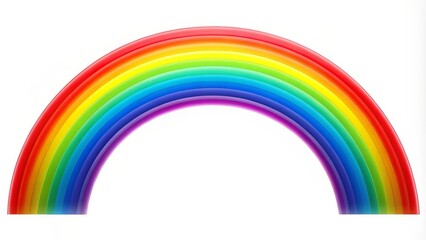 Rainbow Arc on White Background