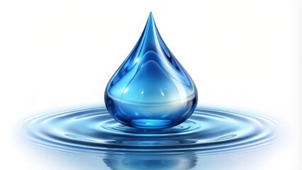 Fototapeta premium Single Water Droplet on White Background