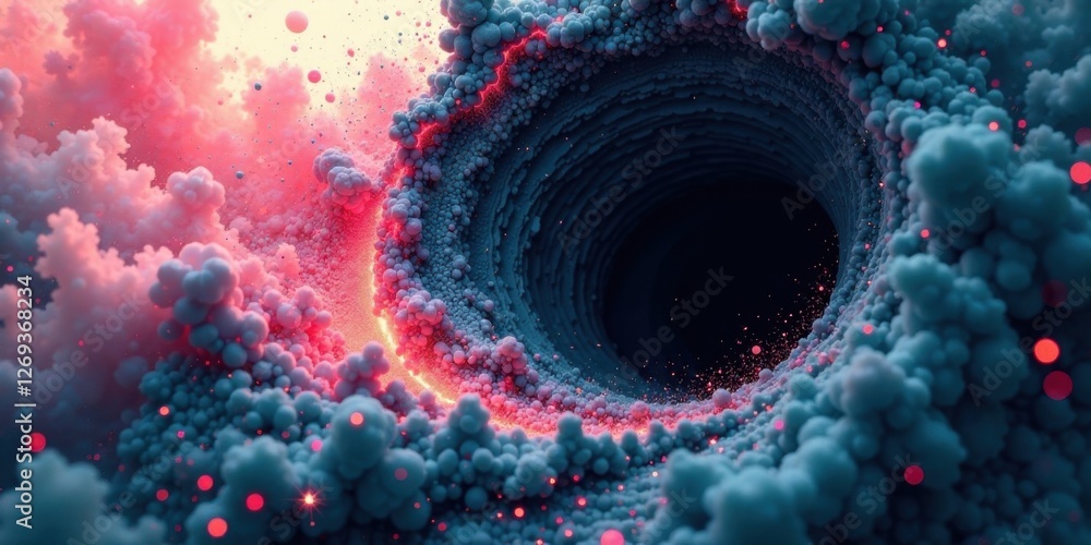 Leinwandbilder Abstract swirling nebula with glowing embers and cosmic dust clouds creating a vortex