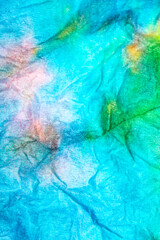 Textured Tissue Tie-Dye Watercolour Rainbow Paint Background