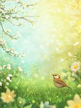 Easter, spring background space
