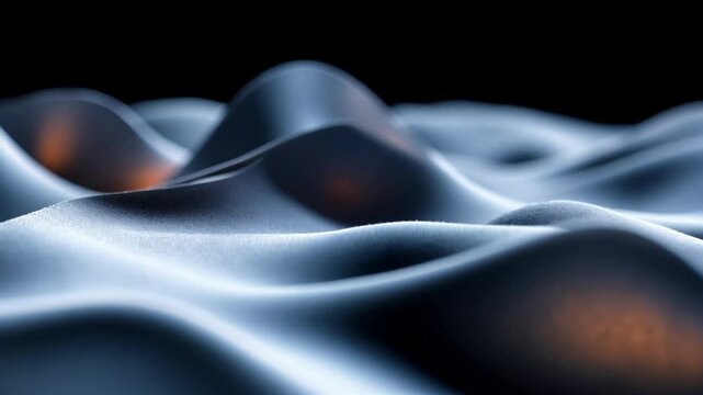 Abstract Glowing Hillscape:  A Digital Artwork of Serene Undulating Forms