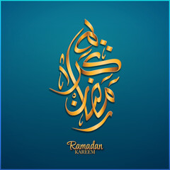 Obraz premium Ramadan kareem calligraphy in gold color