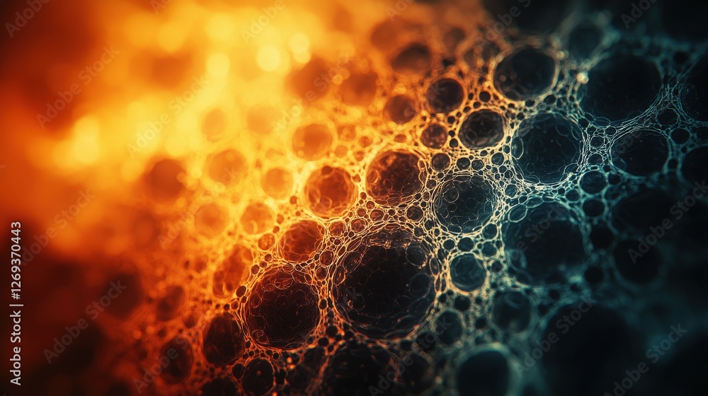 Poster detailed macro view of intricate cell wallpaper pattern with vivid colors and textures