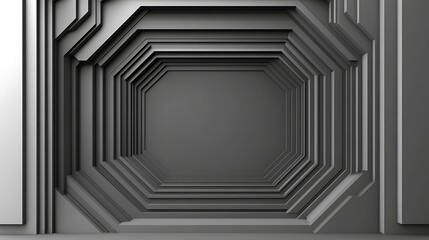 Abstract Octagonal Geometric Grey Structure Design