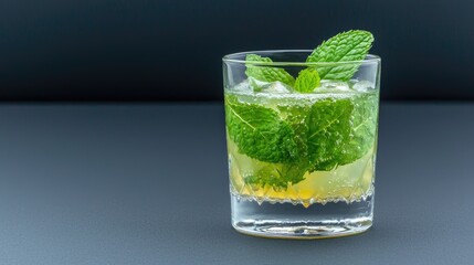 Refreshing Cocktail with Mint and Ice