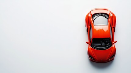 Remote Control Car in Vibrant Orange on Minimalist White Background