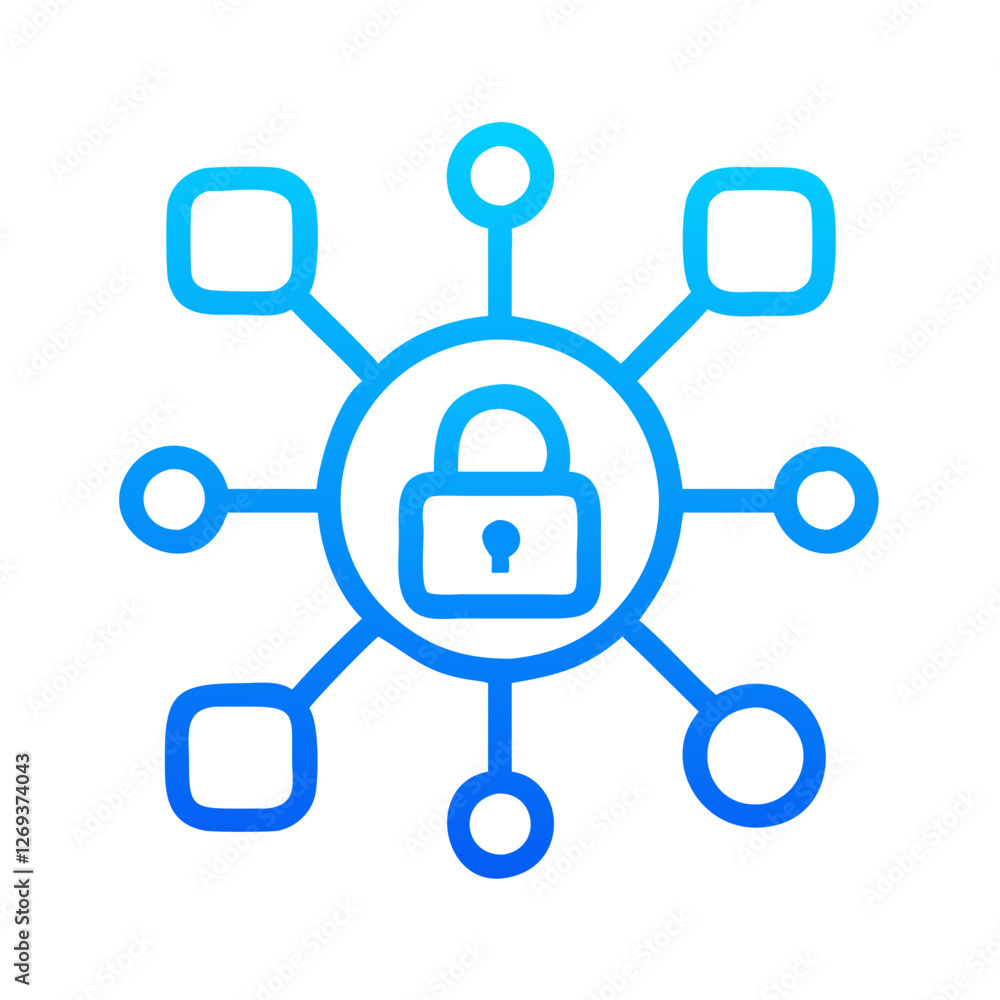 Poster secure network shield icon vector - creative design for ai-driven cyber hygiene