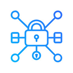 Fototapeta premium Secure Network Encryption Icon Vector - Modern Symbol for Blockchain Data Integrity