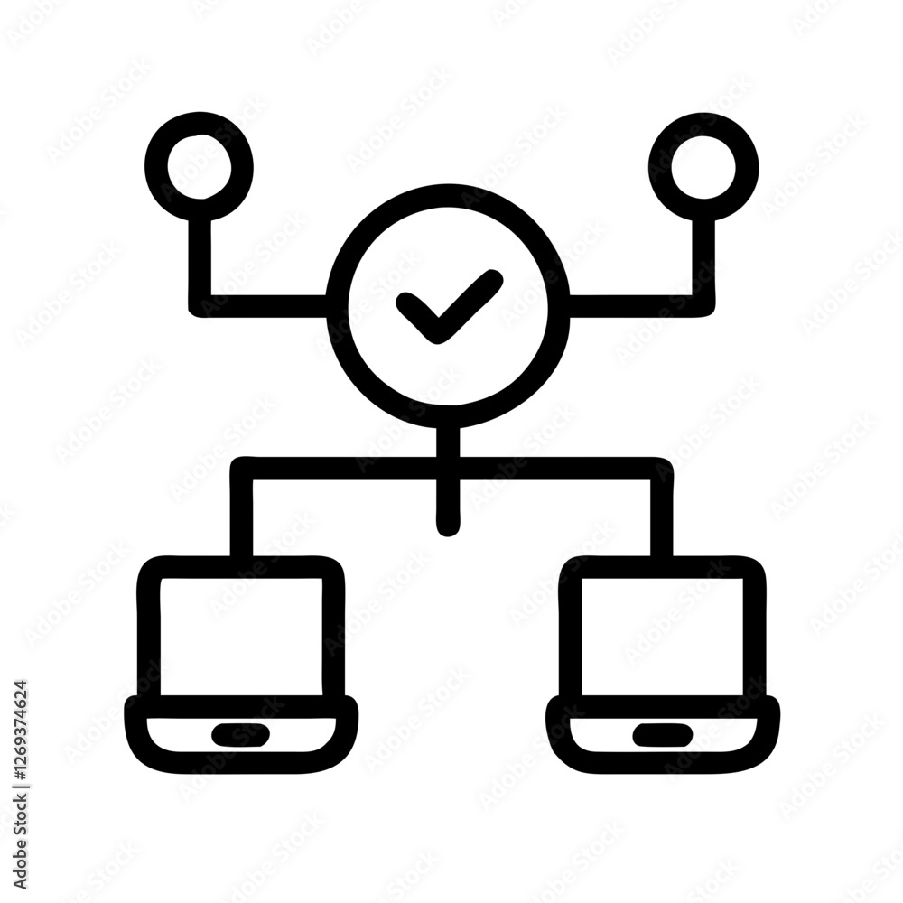 Poster secure network shield icon vector - tech symbol for cloud-native threat prevention.
