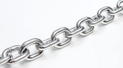 Obraz premium Safety Chain On White Surface Top View Mockup Design