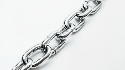 Obraz premium Safety Chain Overlooking Minimalism on a White Surface