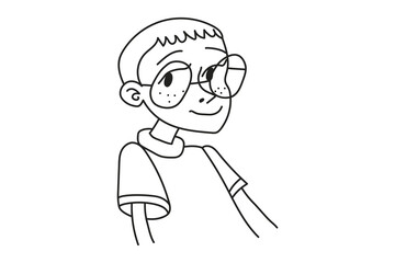 The boy with glasses