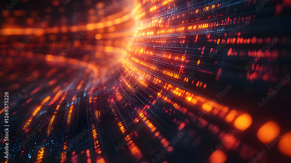 Poster abstract digital data stream background