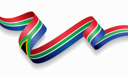 South African flag wavy abstract background. Vector illustration. © Khvost