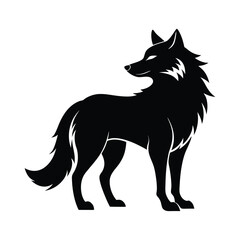 Obraz premium Wolf icon logo black silhouette vector illustration