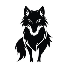 Obraz premium Wolf icon logo black silhouette vector illustration