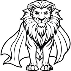 Simple majestic royal king ferocious angry wild lion body, face, mascot logo, crown symbol, black and white symbol design elegant logo premium luxury brand identity icon silhouette vector image 