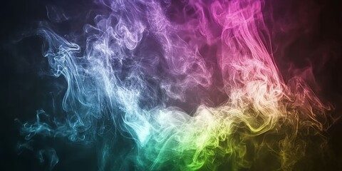 Obraz premium Abstract Colorful Smoke Swirls Vivid Vapor Texture Glowing Nebula Background