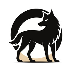 Obraz premium Wolf icon logo black silhouette vector illustration