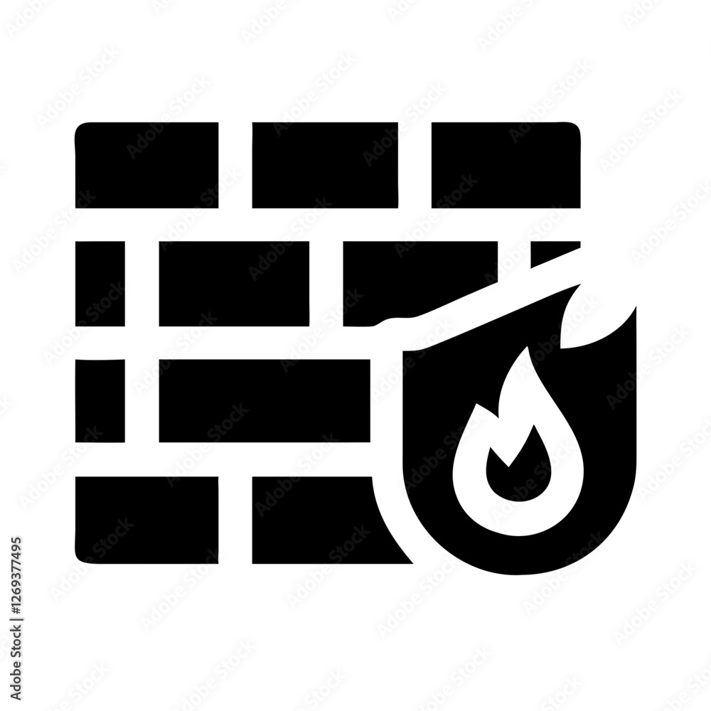 Poster firewall shield icon vector - modern symbol for zero trust architecture security