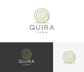 hay bale logo design for farming industry