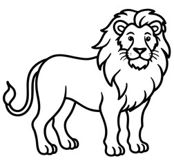 Fototapeta premium Simple majestic royal king ferocious angry wild lion full body, face, mascot logo, crown symbol, black and white symbol design elegant logo premium luxury brand identity icon silhouette vector image.