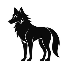 Fototapeta premium Wolf icon logo black silhouette vector illustration