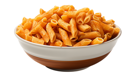 Penne Pasta Rich Tomato Sauce, Tasty Lunch Dish for Food Themes, isolated on transparent background.