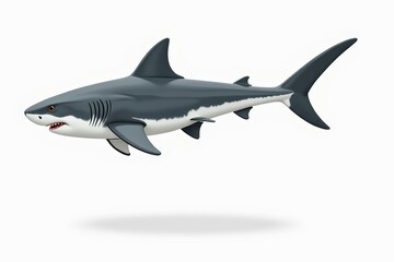 Obraz premium Illustration of blacktip shark swimming gracefully underwater. Concept focuses on blacktip shark, showcasing its streamlined body and distinct markings in a vibrant, artistic style.