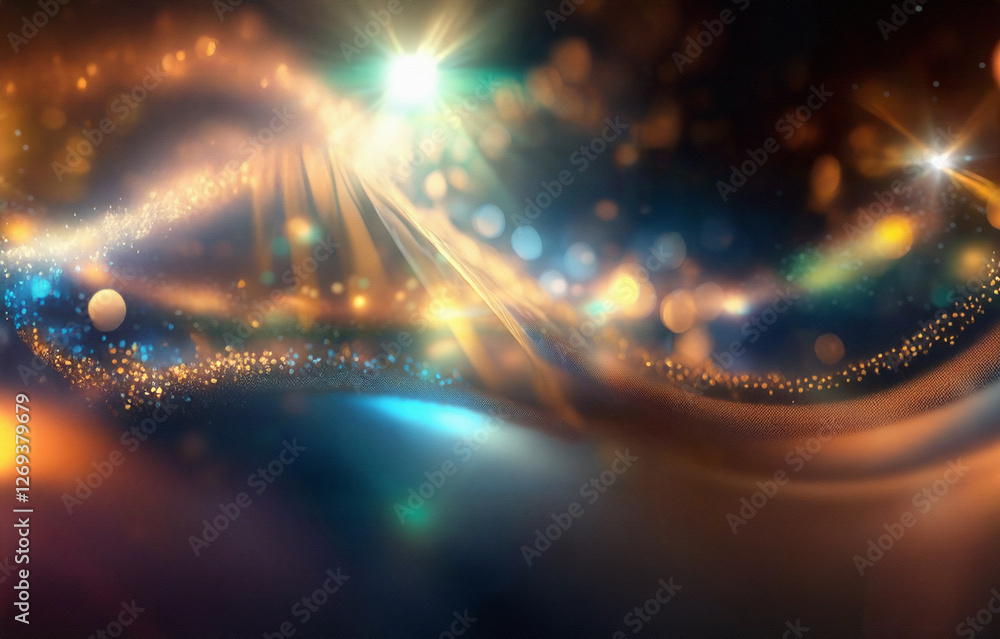 Aufkleber Abstract image with a textured surface and blurred lights.