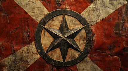 Fototapeta premium Aged Textured Symbol on Patriotic Background