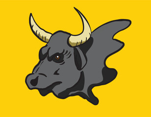 Powerful bull mascot logo representing strength and determination