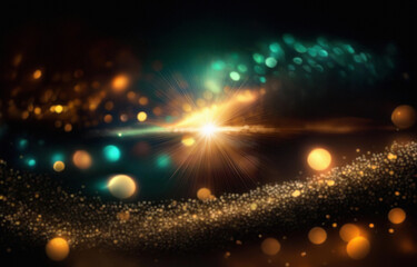 Fototapeta premium A bright, glowing starburst with radiating lines of light against a dark background.
