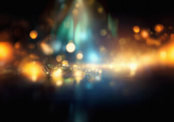 Obraz premium A blurred background with warm orange and cool blue bokeh.